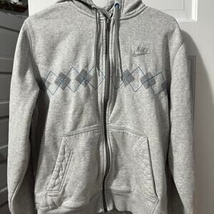 Grey nike zip up hoodie